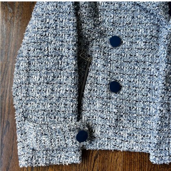 Chicos Open Front Tweed Jacket Size 2 - Picture 6 of 11